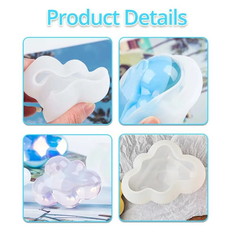 Molde de silicona de chocolate con forma de nube 3D, molde temático para velas de caramelo, herramienta de Decoración de Past...