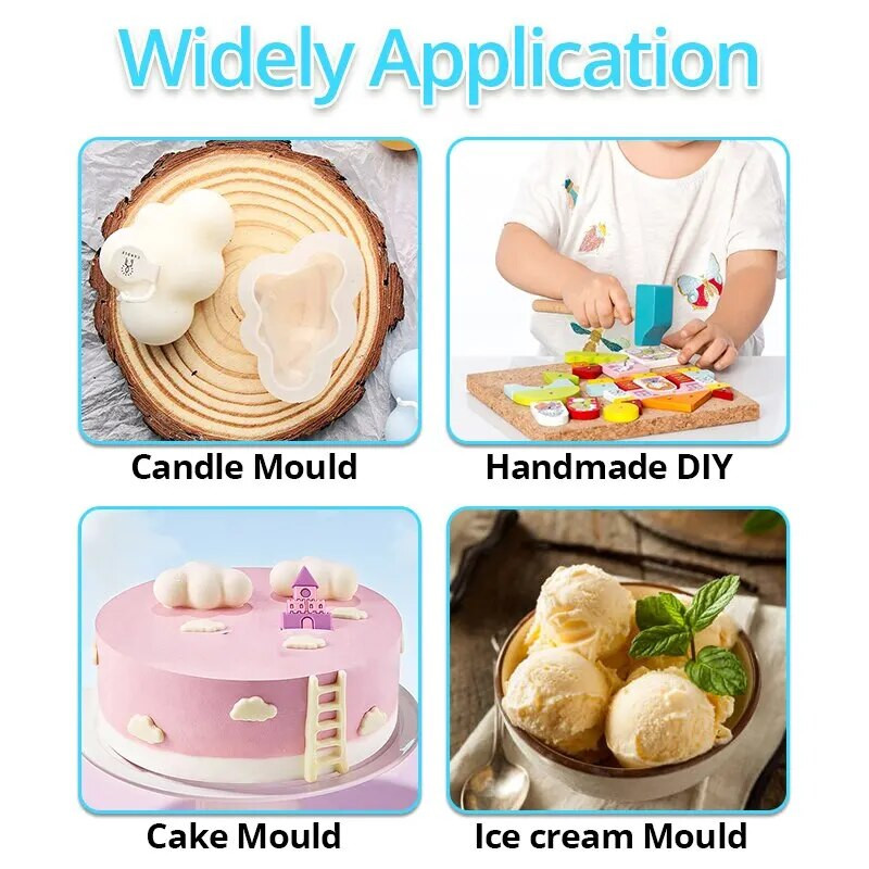 Molde de silicona de chocolate con forma de nube 3D, molde temático para velas de caramelo, herramienta de Decoración de Past...