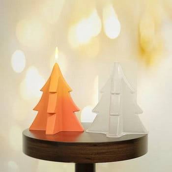 3D Коледна елха Elk Fawn Ароматна свещ Силиконова форма Направи си сам Коледна свещ Форма Гипсова торта Силиконова форма за свещи