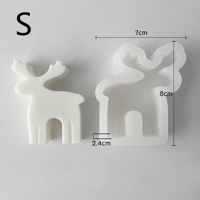 Τρισδιάστατο Χριστουγεννιάτικο Δέντρο Elk Fawn Αρωματικό Κερί Καλούπι σιλικόνης DIY Χριστουγεννιάτικο Κερί Καλούπι Γύψινο Κέικ Σιλικόνη Καλούπι Κεριού