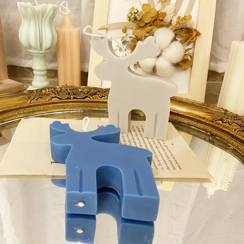 Τρισδιάστατο Χριστουγεννιάτικο Δέντρο Elk Fawn Αρωματικό Κερί Καλούπι σιλικόνης DIY Χριστουγεννιάτικο Κερί Καλούπι Γύψινο Κέικ Σιλικόνη Καλούπι Κεριού