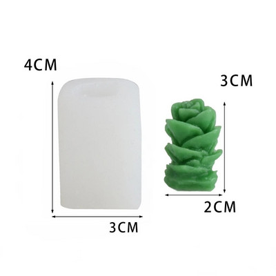 Καλούπι κεριών παχύφυτου φυτού DIY Simulation Καλούπι σιλικόνης κάκτου Χαριτωμένο αρωματικό κερί με άρωμα γύψινο σαπούνι κατασκευής διακόσμησης σπιτιού