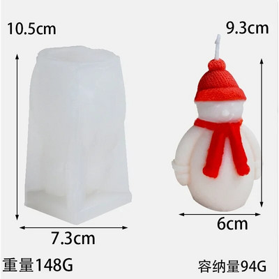 3D Kalėdų Senelis ir Kalėdų eglutė Silikoninės žvakių formos Kalėdų puošimas Amatai Gipso dervos gaminimo įrankiai „Pasidaryk pats“ rankų darbo dovanos namuose