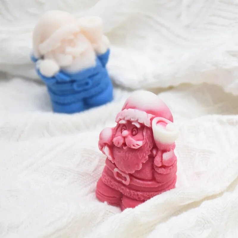 3D Kalėdų Senelis ir Kalėdų eglutė Silikoninės žvakių formos Kalėdų puošimas Amatai Gipso dervos gaminimo įrankiai „Pasidaryk pats“ rankų darbo dovanos namuose