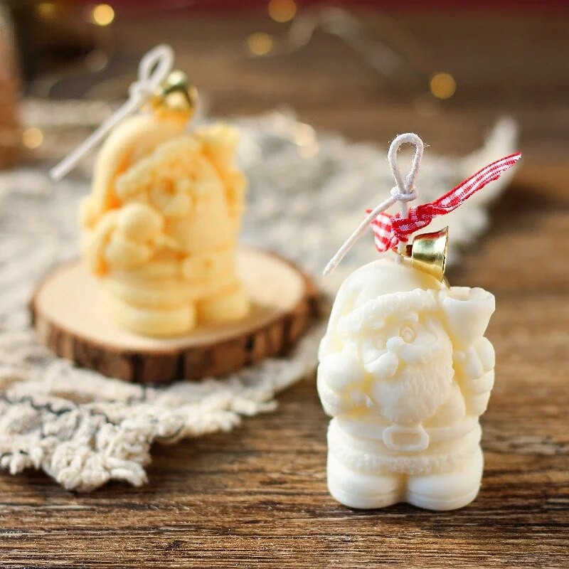 3D Kalėdų Senelis ir Kalėdų eglutė Silikoninės žvakių formos Kalėdų puošimas Amatai Gipso dervos gaminimo įrankiai „Pasidaryk pats“ rankų darbo dovanos namuose