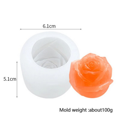 Lielo peoniju ziedu silikona veidne Valentīna dienai DIY ziedu putu kūkas cepšanas veidne 3D rožu aromāta ģipša ziepju veidošanas veidne