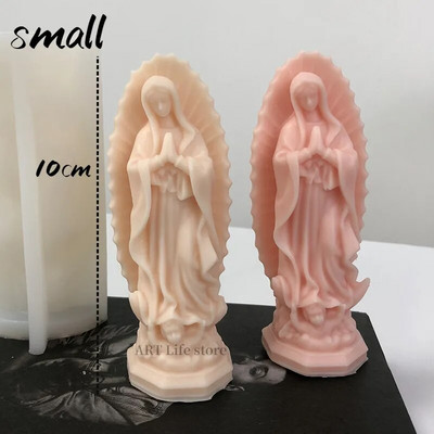 Kis Szűz Mária szilikon gyertyaforma Krisztus vallási szobor Születés Anya Gipsz Kézműves Gyanta formák Dekoratív ajándék
