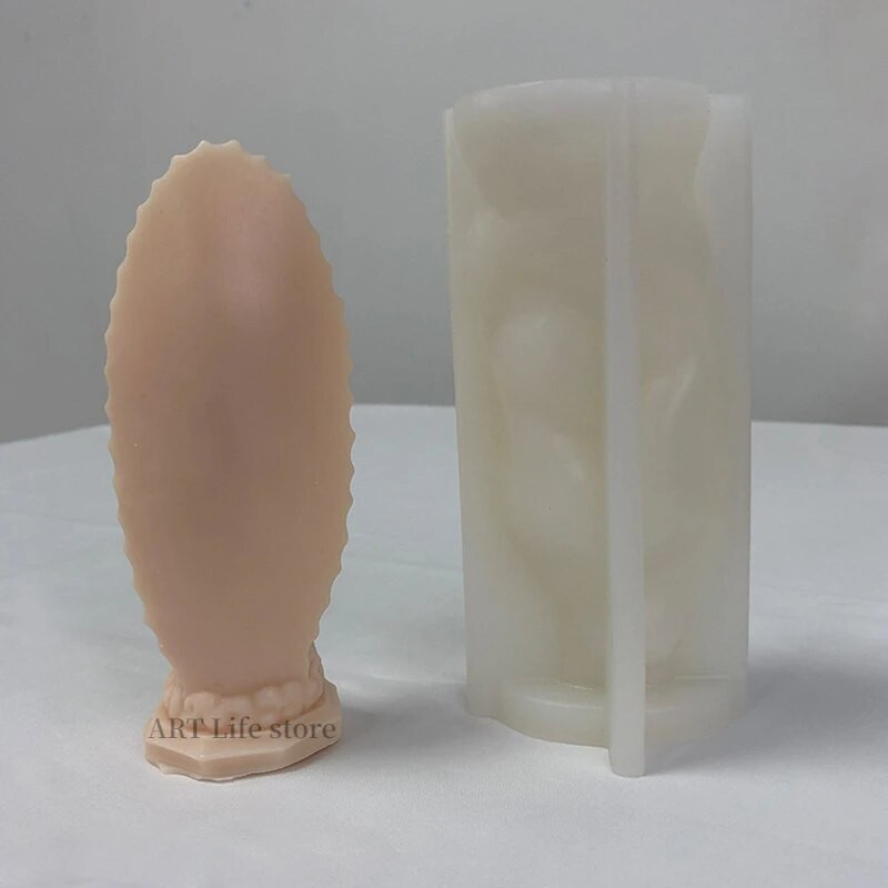 Mazā Jaunavas Marijas silikona sveces veidne Kristus reliģiskā piedzimšanas statuja ģipsis amatniecība sveķu veidnes dekoratīvā dāvana
