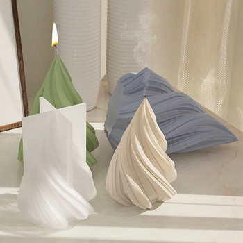 Силиконова форма за свещи Roman Pillar Swirl Направи си сам конусовидни ароматизирани свещи Абстрактно изкуство Занаяти Изработка на гипсови форми от смола Домашен декор