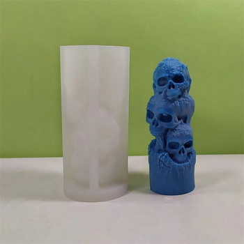 12 см череп Силиконова форма за свещи Ръчно изработена Направи си сам Ароматерапия Гипс Сапун Смола Molud Хелоуин Декорация Занаяти Производство