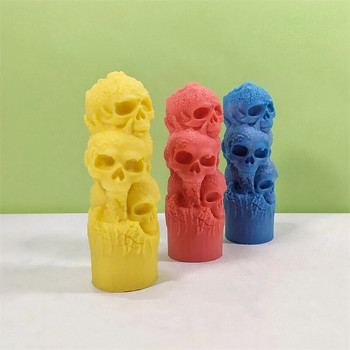 Χειροποίητο καλούπι κεριού σιλικόνης Skull Post 12cm Χειροποίητο Diy Aromatherapy Γύψινο σαπούνι Ρητίνη Molud Halloween Decoration Crafts Παραγωγή