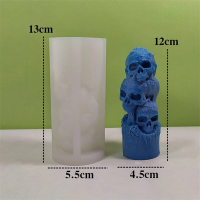 12 cm pealuu post silikoonküünla vorm käsitsi valmistatud aroomiteraapia kips seebi vaigu vorm Halloweeni kaunistus käsitöö tootmine