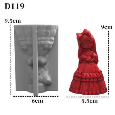 3D jauka princeses/meitenes silikona sveces veidne ģipša lelle amatniecības cementa sveķu veidne roku darbs sveču komplekts mājas dekorācijas artefakts