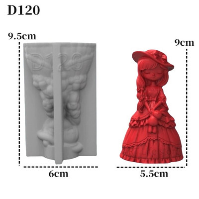 3D jauka princeses/meitenes silikona sveces veidne ģipša lelle amatniecības cementa sveķu veidne roku darbs sveču komplekts mājas dekorācijas artefakts