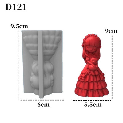 3D jauka princeses/meitenes silikona sveces veidne ģipša lelle amatniecības cementa sveķu veidne roku darbs sveču komplekts mājas dekorācijas artefakts