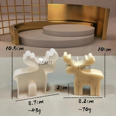 Jauna Sika Deer Ziemassvētku eglītes silikona sveču veidne Ziemassvētku dekorēšana ģipša amatniecības sveķu izgatavošana ziepju veidnes svētku dāvana