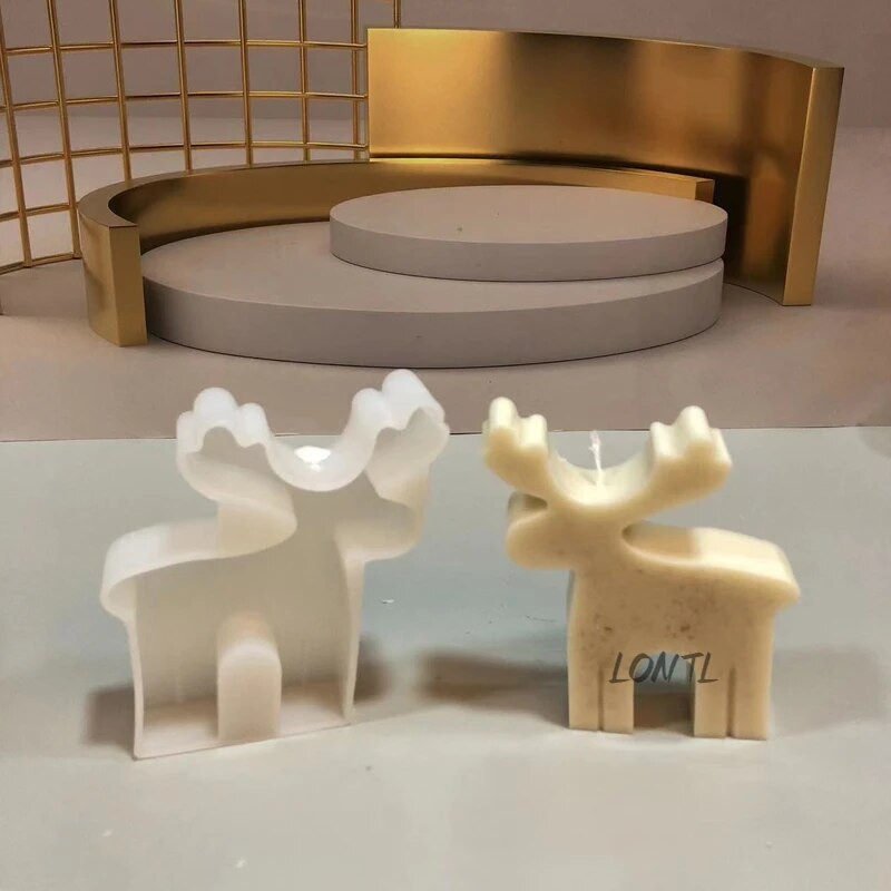 Jauna Sika Deer Ziemassvētku eglītes silikona sveču veidne Ziemassvētku dekorēšana ģipša amatniecības sveķu izgatavošana ziepju veidnes svētku dāvana