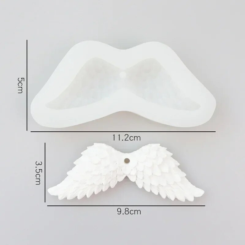 „Angel Wing“ silikoninė forma „pasidaryk pats“ amatų pyragų formų kepimo įrankiai plunksnų mados pakabukas aromaterapijos gipso dervos formos namų dekoras
