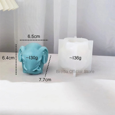 Stāvoša ziloņa silikona sveces veidne 3D dzīvnieku ziepju aromterapijas ģipša epoksīda šokolādes kūkas cepšanas veidne, kas izgatavota no mājas amatniecības izstrādājumiem