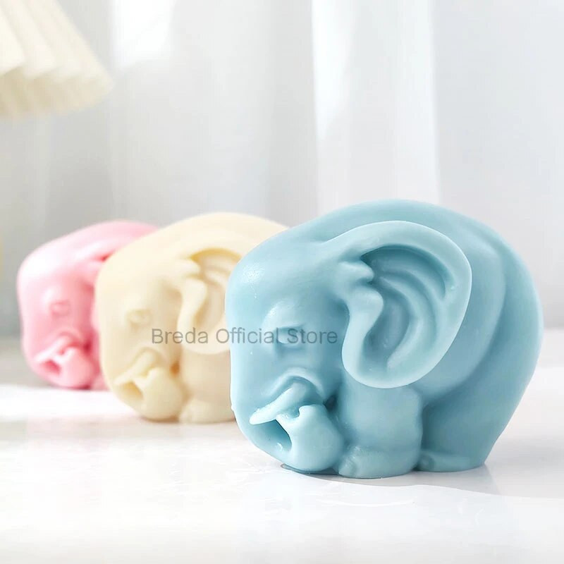 Stāvoša ziloņa silikona sveces veidne 3D dzīvnieku ziepju aromterapijas ģipša epoksīda šokolādes kūkas cepšanas veidne, kas izgatavota no mājas amatniecības izstrādājumiem