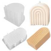 Aromātiskas sveces silikona veidnes DIY Aromath Rainbow sveču izgatavošanas piederumi Mājas dekors Rokdarbi Dāvana