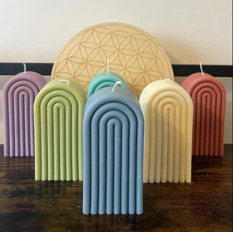 Aromātiskas sveces silikona veidnes DIY Aromath Rainbow sveču izgatavošanas piederumi Mājas dekors Rokdarbi Dāvana