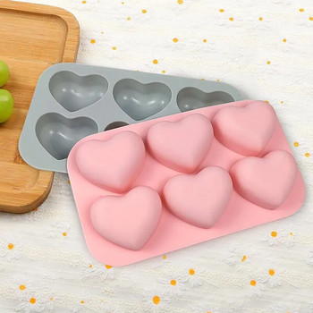 Καλούπι σιλικόνης σαπουνιού με 6 κοιλότητες Valentine Heart Χειροποίητο καλούπι για σαπουνάδα DIY Φόρμα ψησίματος κεριών σοκολάτας Προμήθειες Διακόσμηση σπιτιού