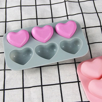 6 Φόρμες σιλικόνης για σαπούνι κοιλότητας Καλούπια Καρδιά Σοκολάτα Φόρμες Σχήμα Αγάπης Μους Επιδόρπιο Φόρμα Ζελέ Confeitaria Εργαλεία διακόσμησης κέικ
