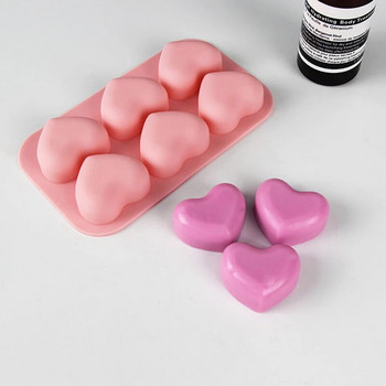 6 Φόρμες σιλικόνης για σαπούνι κοιλότητας Καλούπια Καρδιά Σοκολάτα Φόρμες Σχήμα Αγάπης Μους Επιδόρπιο Φόρμα Ζελέ Confeitaria Εργαλεία διακόσμησης κέικ