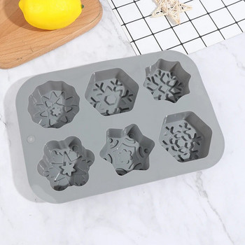Snowflake Shape Soap Silicone Mold Christmas Aroma Gypsum Plaster Crafts Mold Snow Snow Silicone Soap Moulds Candle