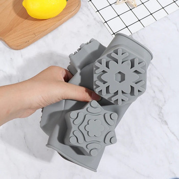 Snowflake Shape Soap Silicone Mold Christmas Aroma Gypsum Plaster Crafts Mold Snow Snow Silicone Soap Moulds Candle