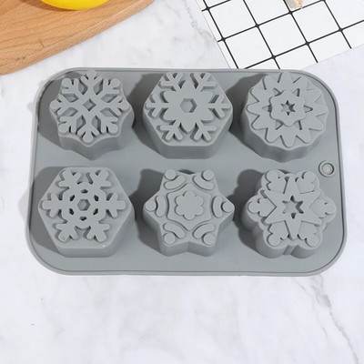 Snowflake Shape Soap Silicone Mold Christmas Aroma Gypsum Plaster Crafts Mould Snow Silicone Soap Candle Molds