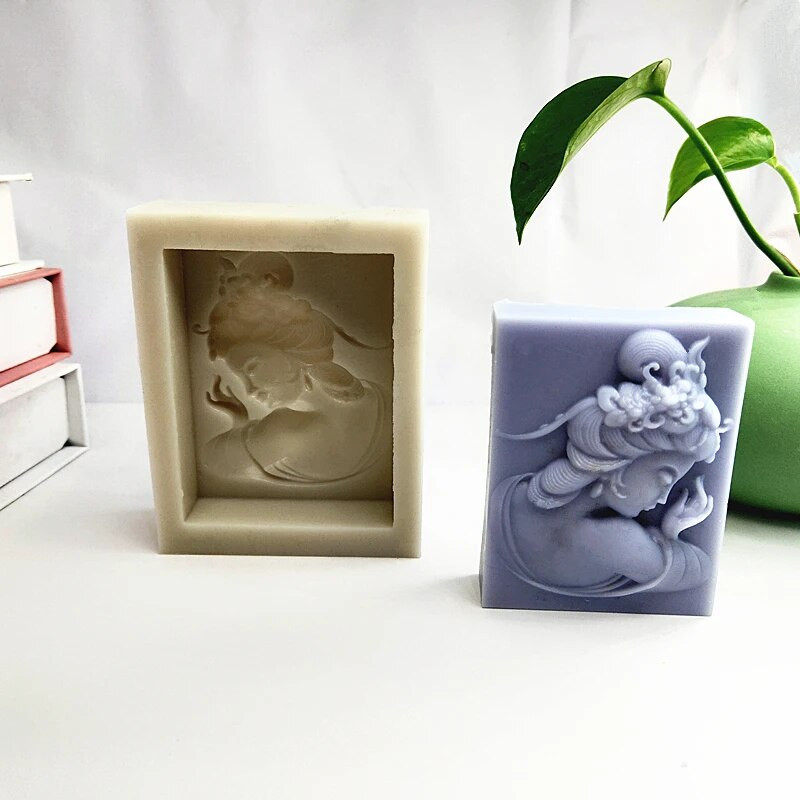 Burvīga sieviešu silikona veidne ziepēm no sāniem skaistuma vaska veidnei Roku darbs dāvana festivāla dzimšanas dienas ballītei Cilvēka veidnes