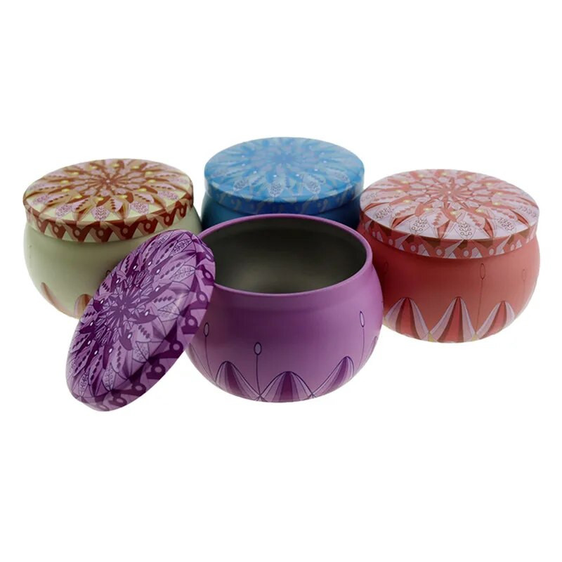 6 τμχ Vintage Τσιγκένιο Βάζο Κεριού με Καπάκι Κονσέρβες Σφραγισμένες Κονσέρβες Τσαγιού Γρίκι Οργανωτής Αποθήκευσης Τροφίμων Χειροποίητα Κεριά Δοχείο Κατασκευής