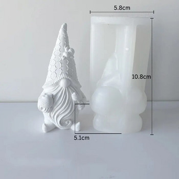 Силиконова форма за безлика свещ на Дядо Коледа Направи си сам ароматерапия, ръчно изработена форма за коледни подаръци Сувенир, ръчно изработена силиконова форма за сапун