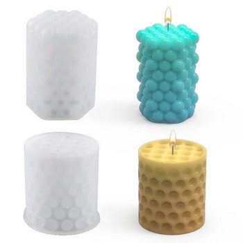 Силиконови ръчно изработени глинени инструменти Форма за свещи Цилиндрична форма за свещи Сватбени принадлежности 3D художествена восъчна форма Форми за торта от смола