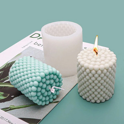 Силиконови ръчно изработени глинени инструменти Форма за свещи Цилиндрична форма за свещи Сватбени принадлежности 3D художествена восъчна форма Форми за торта от смола
