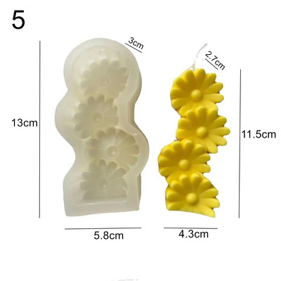 Silikona roku darbs no māla instrumenti sveču veidņu cilindru sveču veidņu kāzu piederumi 3D mākslas vaska veidņu kūku sveķu veidnes