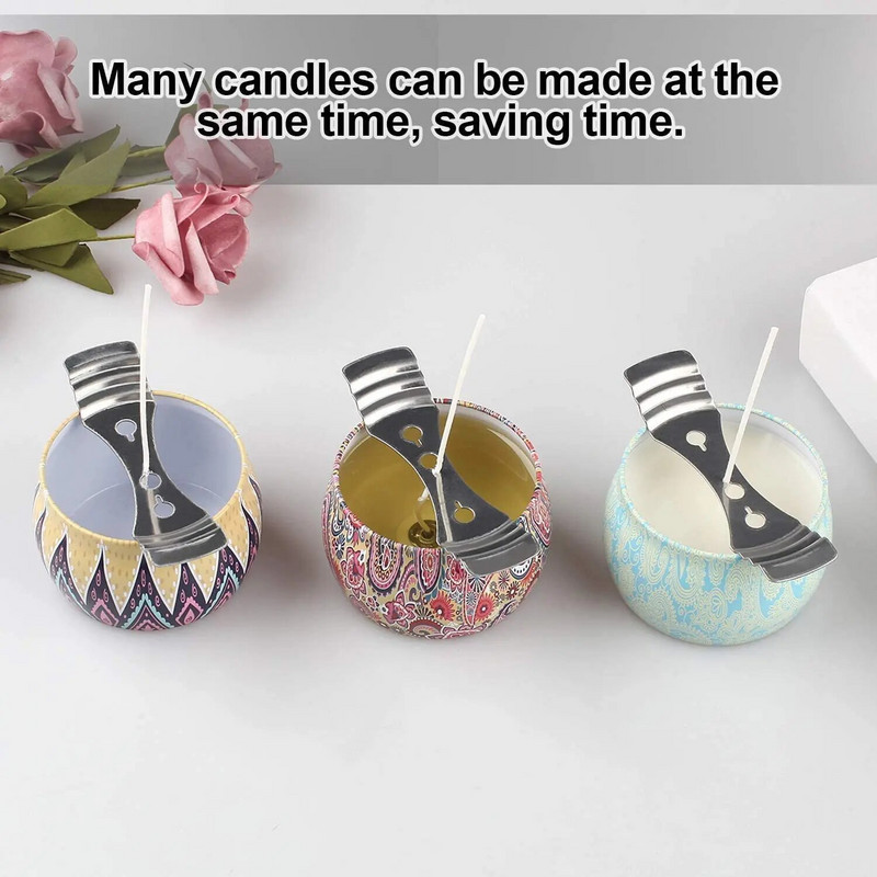 1/2/3 gab. Metāla sveču daktis turētājs Centrēšanas ierīces Sudraba sveču daktis sveču izgatavošanai DIY roku darbs ar aromātisku sveču rīks