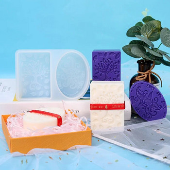 Силиконови форми за сапун Western Art Plant Pattern 3D Craft Art Силиконова форма за сапун Маслени сапуни Смола Занаяти Инструменти за правене на сапун Подарък