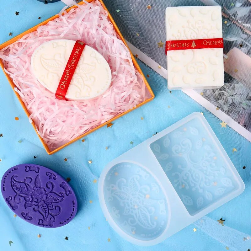 Szilikon szappanformák nyugati művészeti növényminta 3D kézműves művészet szilikon szappan forma olaj szappanok gyanta kézműves eszközök szappankészítéshez ajándék