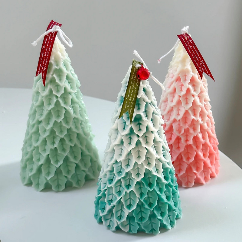 3D Ziemassvētku eglīšu rotājumu silikona veidnes DIY aromātiskas sveces aromātisks ģipša ziepju sveķu veidnes Amatniecība dāvanu izgatavošana veidņu mājas dekors