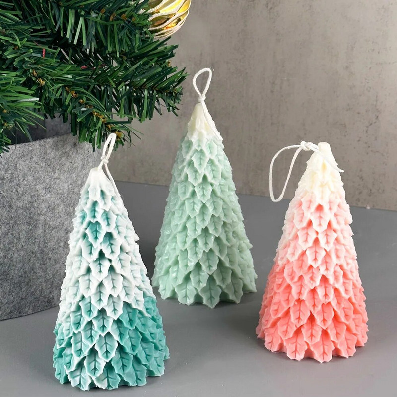 3D Ziemassvētku eglīšu rotājumu silikona veidnes DIY aromātiskas sveces aromātisks ģipša ziepju sveķu veidnes Amatniecība dāvanu izgatavošana veidņu mājas dekors