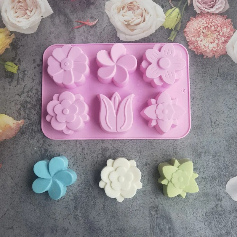 Virág formájú szilikon szappan forma barkácsolás kézzel készített gyertyaforma csokoládé keksz torta díszítő formák kézműves sütéshez