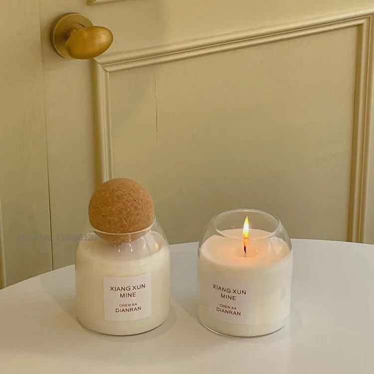 1 gab Diy sveču tukšas krūzes ar lūpu radošām caurspīdīgām rokām gatavotām desertu smaržīgām svecēm, stikla tukšām burciņām kāzu dāvana