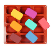 12 dobumu taisnstūra formas Silikona veidne Šokolādes tāfelīte ziepju veidņu putas Deserta kūkas paplātes forma Cepampanna konditorejas izstrādājumiem