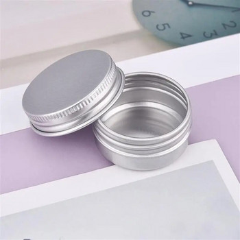 Βάζο αλουμινίου κεριού Refill Metal Container Empty Cream Lip Balm Tin Box Hair Wax Pot Ασημένιο κουτί 5/10/30/50/60/70/80/90ml