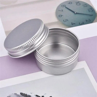 Alumiiniumist küünlapurgi täidis metallkonteiner Tühi kreem huulepalsam plekkkarbis juuksevahapott hõbedane purk 5/10/30/50/60/70/80/90 ml