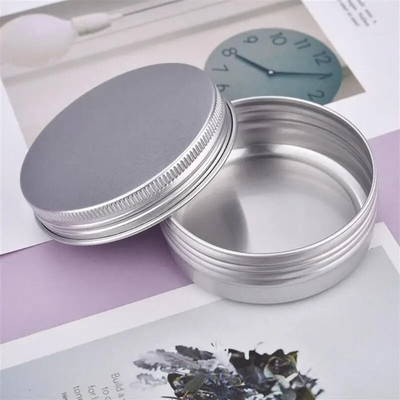 Alumiiniumist küünlapurgi täidis metallkonteiner Tühi kreem huulepalsam plekkkarbis juuksevahapott hõbedane purk 5/10/30/50/60/70/80/90 ml