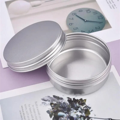 Alumiiniumist küünlapurgi täidis metallkonteiner Tühi kreem huulepalsam plekkkarbis juuksevahapott hõbedane purk 5/10/30/50/60/70/80/90 ml